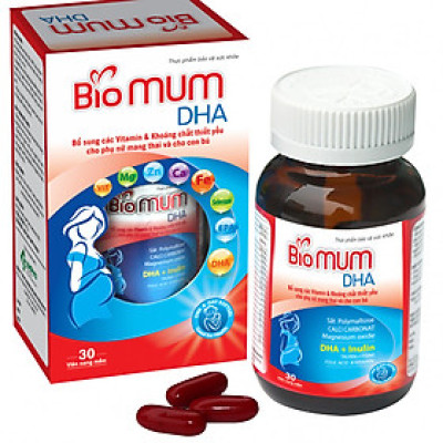 Viên bổ bà bầu BIO MUM DHA - Bổ sung đầy đủ các Vitamin và các Khoáng chất thiết yếu, DHA, chất xơ; Con khỏe &thông minh; 1 viên/ngày