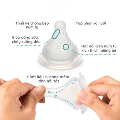 Bình sữa thủy tinh Hanaemi Richell 160ml/240ml