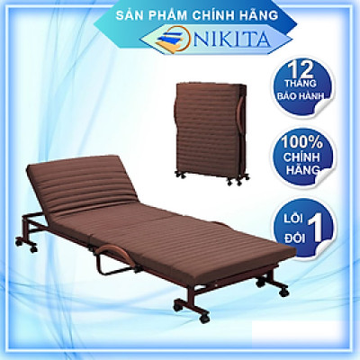 Giường gấp gọn văn phòng, có bánh xe di chuyển tiện lợi - Hàng chính hãng NIKITA