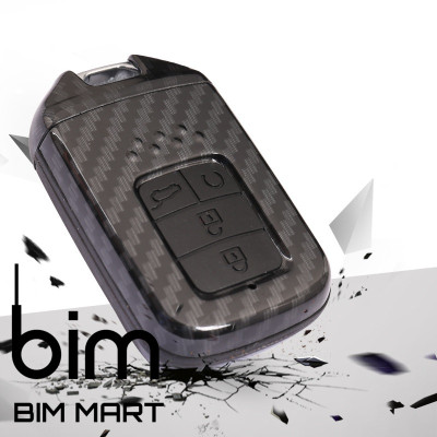 Ốp Vân Carbon Lót Silicon Bọc Bảo Vệ Chìa Khóa Xe Honda City 2021, Civic 2020 - 2021 ( Tặng kèm móc đeo INOX )