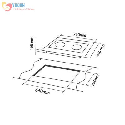 Bếp gas âm Eurosun EU-GA205S - Hàng chính hãng