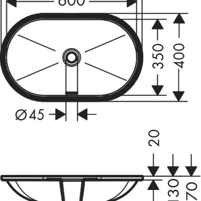 Chậu Lavabo âm HANSGROHE 22429 - Hàng chính hãng