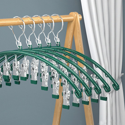 Combo Móc phơi quần áo inox có khóa móc treo chắc chắn - 10 kẹp được phủ nhựa chống sầy xước khi phơi đồ ( tặng móc dán inox to ) Hàng Cao Cấp