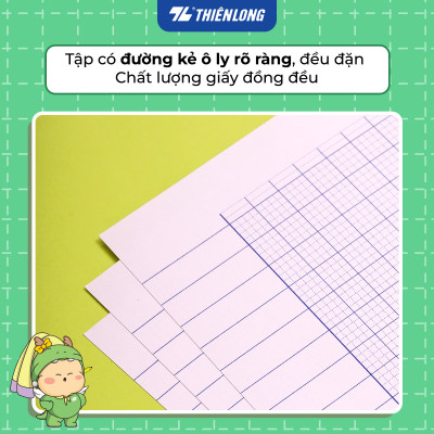 [TẶNG 01 CUỐN] Combo 5 Tập học sinh 96 trang 4 ô ly vuông 2mm 100gsm NB-124 Thiên Long - Mẫu ngẫu nhiên