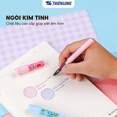 Combo Bút máy và 10 Ống mực xóa được Mazzic Thiên Long - Ngòi cải tiến, trơn, êm với ống mực không lắng cặn