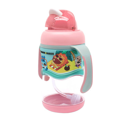 Bình uống nước có ống hút cho bé Tritan 2-Stage Marcus & Marcus, từ 12 tháng - Hồng