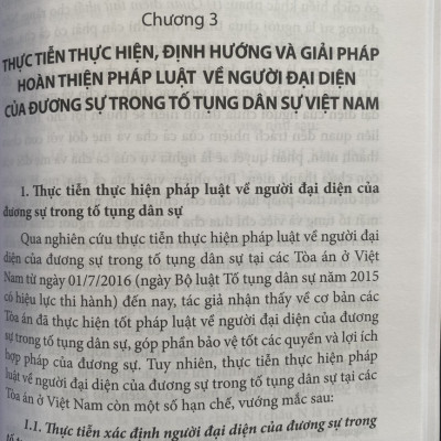 Người Đại Diện Của Dương Sự Trong Pháp Luật Tố Tụng Dân Sự Việt Nam