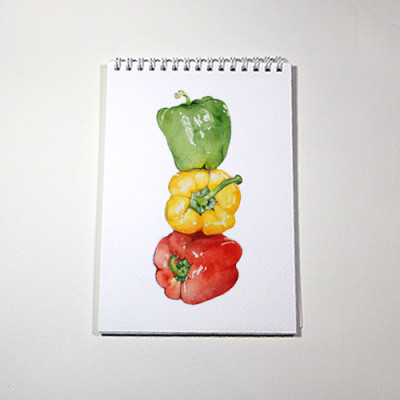 Sổ vẽ màu nước chuyên dụng A5 có vân, dòng cao cấp lên màu đẹp loang màu tự nhiên vẽ được cả chì, 15 tờ/cuốn chất giấy dày 300gsm nhập từ Ý không bị cong TIG373 Green Art - Hàng chính hãng