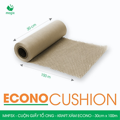 MHP3X - 30cm x 100m - Cuộn giấy tổ ong chống sốc - Kraft xám Siêu Tiết Kiệm ECONO