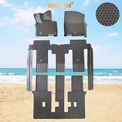 Thảm ô tô sd3 2 lớp dạng lưới lục giác KIA Carnival 2022+ 8 chỗ- (đen) - bề mặt cao su siêu sạch -nhãn hiệu Macsim