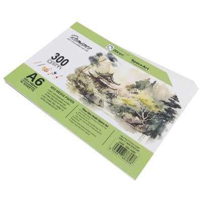 Giấy Vẽ Đa Năng Romance - A6 300gsm - Mix Media Paper - Zen Art TMG 8389 (10 Tờ)
