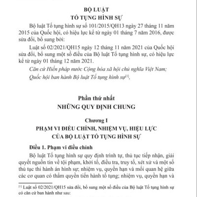 Sách - Bộ Luật Tố Tụng Hình Sự - Nước CHXHCNVN ( Sửa Đổi Bổ Sung Năm 2021) - Ndbooks