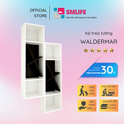 Kệ gỗ trang trí phòng khách gia đình SMLIFE Waldermar
