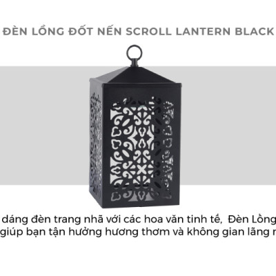 Đèn lồng đốt nến Scroll Lantern Black