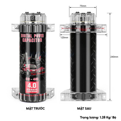 Tụ điện âm thanh ô tô, tụ bù điện cải thiện hiệu suất và trải nghiệm âm thanh trong xe hơi 4.0F 9.0F