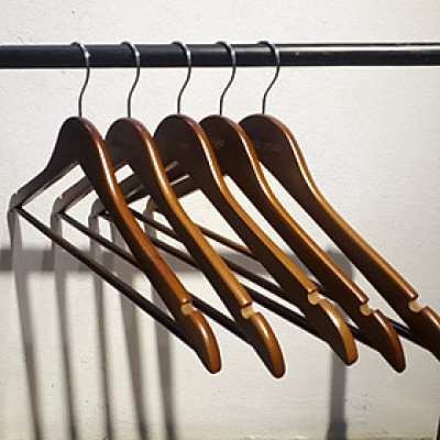 Combo Bộ 10 -  20 Móc Áo Gỗ Tam Giác  Màu Nâu Cao Cấp