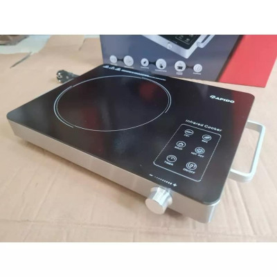 Bếp hồng ngoại đơn Rapido 2200W điều khiển cảm ứng, nấu nhanh tiết kiệm điện, dùng được mọi loại nồi chảo - Hàng chính hãng