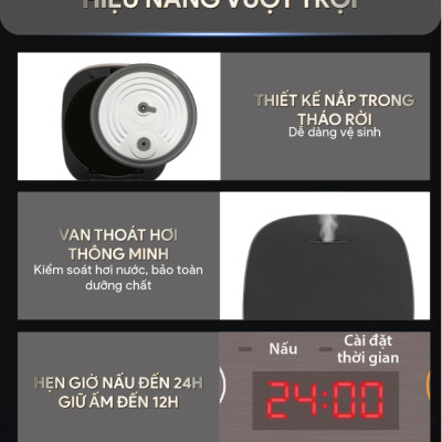 Nồi Cơm Điện Tử BlueStone RCB-5946 - Dung Tích 1,5 lít  - Công suất 860W - Lòng nồi phủ chống dính cao cấp an toàn sức khỏe - 6 chế độ cài đặt sẵn - Bảo hành 2 năm - Hàng chính hãng