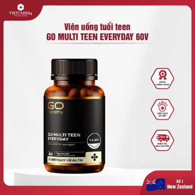 Viên uống dành cho tuổi teen nhập khẩu chính hãng New Zealand GO MULTI TEEN EVERYDAY (60 viên)  bổ sung 32 vitamin, khoáng chất và một số dưỡng chất hỗ trợ duy trì và tăng cường sức khỏe cho trẻ ở tuổi tăng trưởng, tuổi dậy thì