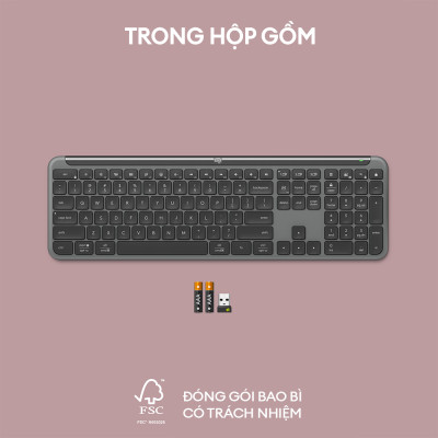 Bàn phím không dây mỏng Logitech Signature K950 - Hàng Chính Hãng