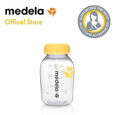 Bình trữ sữa Medela PP 150ml/250ml - Nắp bình tách rời có thể lắp núm ty vào cho bé bú
