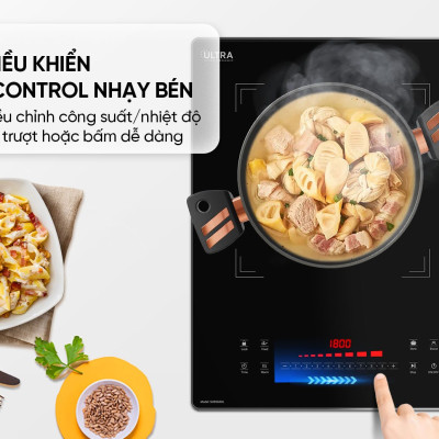 Bếp từ đôi Sunhouse SHB568HL, Công suất 4000W, Mặt kính Ultra Vitro Ceramic, bo viền 4 cạnh sang trọng, chắc chắn, Chức năng nấu nhanh Booster, Bảng điều khiển Slider Control siêu nhạy, Bảo hành 3 năm tại nhà - Hàng chính hãng