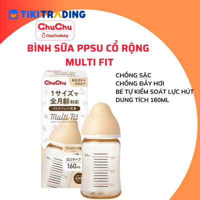 Bình sữa cổ rộng PPSU Multi Fit PPSU Chuchu Baby chính hãng