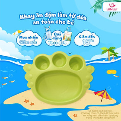 Khay ăn dặm đế dính - Khay thiên thần Uinlui an toàn làm từ dừa