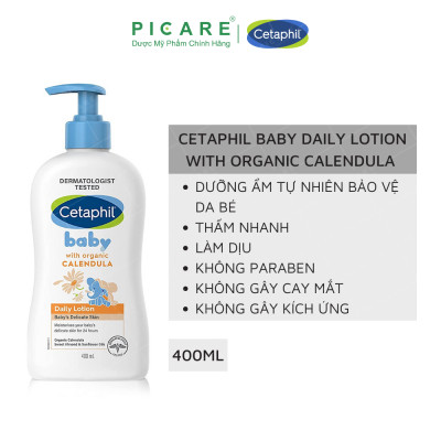 Sữa dưỡng ẩm dịu lành hằng ngày cho bé Cetaphil Baby Daily Lotion with Organic Calendula 400ml