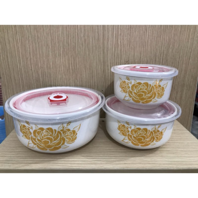 Bộ 3 thố sứ có nắp hút chân không