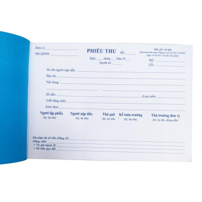 Phiếu Thu 2 Liên 100 Tờ