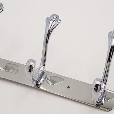 Móc treo áo 5 chấu hoa văn Inox Eurolife EL-M2 (Trắng bạc)