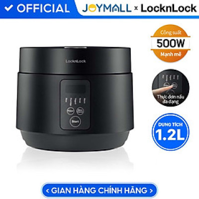 Nồi cơm điện Lock&Lock Compact Rice Cooker 1.2L EJR346BLK - Hàng chính hãng có 5 chế độ nấu, dây điện tháo rời - JoyMall