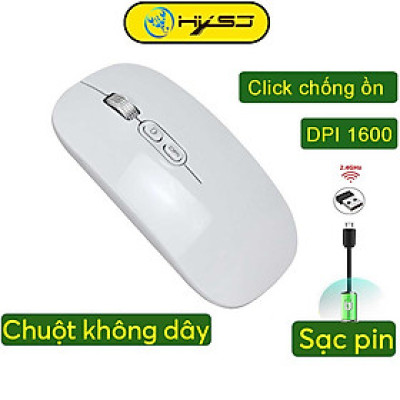 Chuột không dây Bluetooth HXSJ M103 wireless tự sạc pin siêu mỏng không gây tiếng ồn cho laptop MCBook PC Tablet PAD-Hàng Chính Hãng