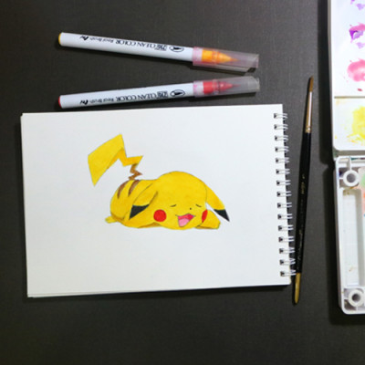 Sổ vẽ màu nước chuyên dụng A5 có vân, dòng cao cấp lên màu đẹp loang màu tự nhiên vẽ được cả chì, 15 tờ/cuốn chất giấy dày 300gsm nhập từ Ý không bị cong TIG373 Green Art - Hàng chính hãng