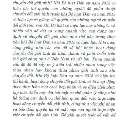 Hoàn Thiện Pháp Luật Về Chuyển Đổi Giới Tính Ở Việt Nam