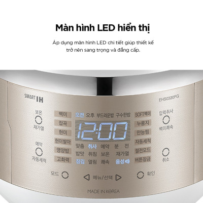 Nồi Cơm Điện Tử Áp Suất Cao Tần Mini 0.5L CRP-EHS0309F/WHGOVNCV- Bản Quốc Tế - Hàng chính hãng Cuckoovina