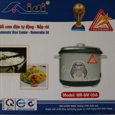 Nồi cơm điện Aidi MR-SM 09A (1,8 lít) - Màu Ngẫu Nhiên - Hàng Chính Hãng