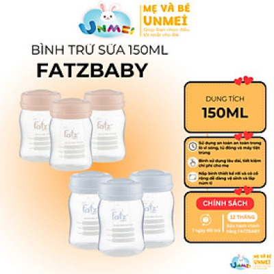 Bộ 3 Bình Đựng Trữ Sữa Fatz Baby Hàn Quốc (Xanh- Hồng) FB0120N - Dung Tích 150ml- Chất Liệu Nhựa Không BPA An Toàn Cho Bé 