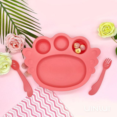 Khay ăn dặm an toàn cho bé - Khay thiên thần em bé đế dính UINLUI