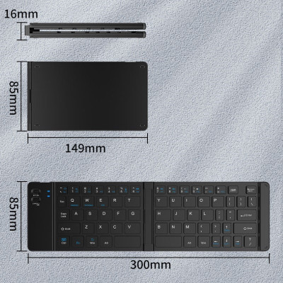 Bàn phím mini Gấp gọn không dây Z200 kết nối bluetooth 5.2 + 3.0 + Usb wireless 2.4g hàng nhập khẩu