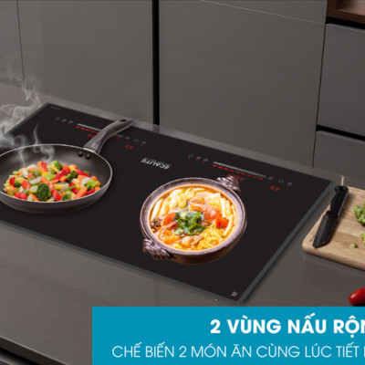 Bếp điện 2 vùng nấu Ecalite EL-MK271R - Kính Ceramic bền - Có Inverter tiết kiệm điện - Hàng chính hãng