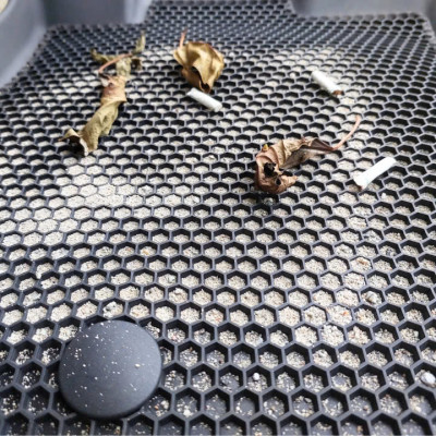 Thảm ô tô sd3 2 lớp dạng lưới lục giác Toyota Raize 2022-nay màu đen bề mặt cao su siêu sạch - Nhãn hiệu Macsim