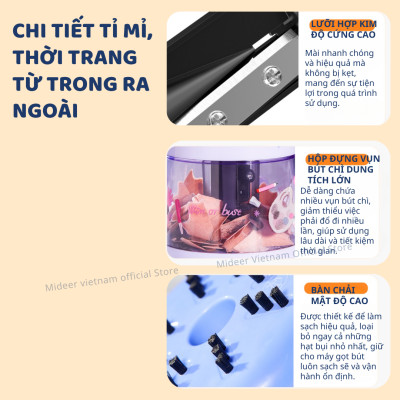 Gọt bút Chì tự động, tẩy tự động,  đồ dùng học tập cho bé cao cấp Mideer Artist Electric Stationery