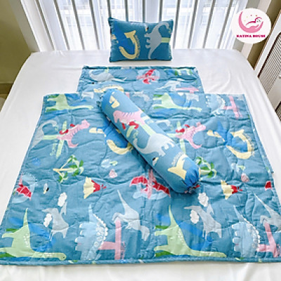 Combo Bộ chăn gối nệm cho bé Katina House, vải cotton satin hàn quốc đẹp, mềm mát, thấm hút tốt
