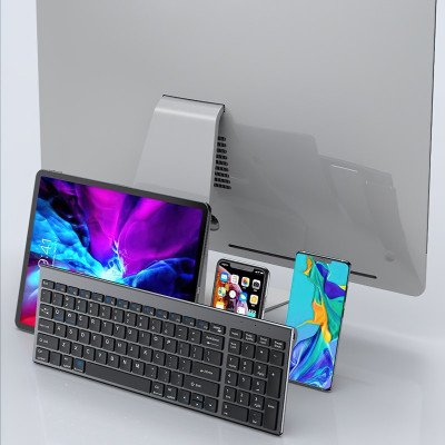 Bàn phím không dây mini W160 - pin sạc - đa kết nối bluetooth 5.0 + 3.0 + Usb wireless 2.4G hàng nhập khẩu