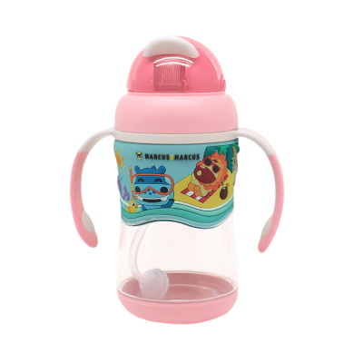 Bình uống nước có ống hút cho bé Tritan 2-Stage Marcus & Marcus, từ 12 tháng - Hồng