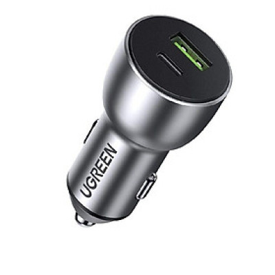 Ugreen UG60980CD213TK 36W sạc xe PD QC3.0 cổng USB A và Type C màu bạc chuẩn quick charge 3 - HÀNG CHÍNH HÃNG