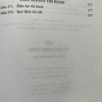 Luật Tố Tụng Hành Chính ( Sửa Đổi, Bổ Sung 2025)