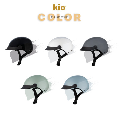 Mũ Bảo Hiểm Nửa Đầu Kio SafeStyle Go KN01LT, Lưỡi Trai Che Nắng, Lót Kháng Khuẩn, Thoáng Khí